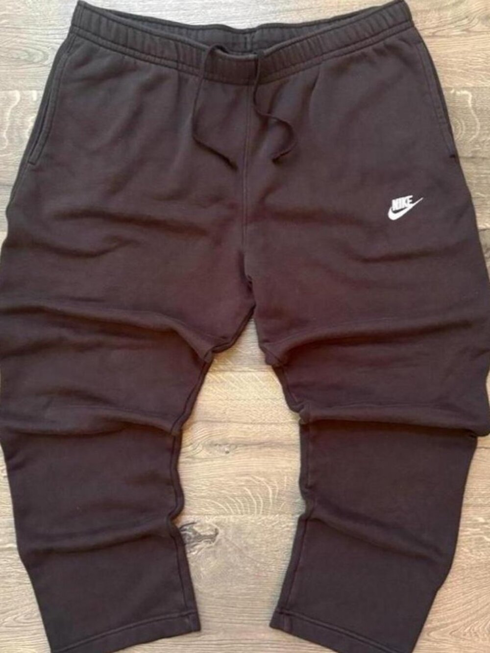 Nike Black Baggy Wide Sweatpants with White Nike (XXL)